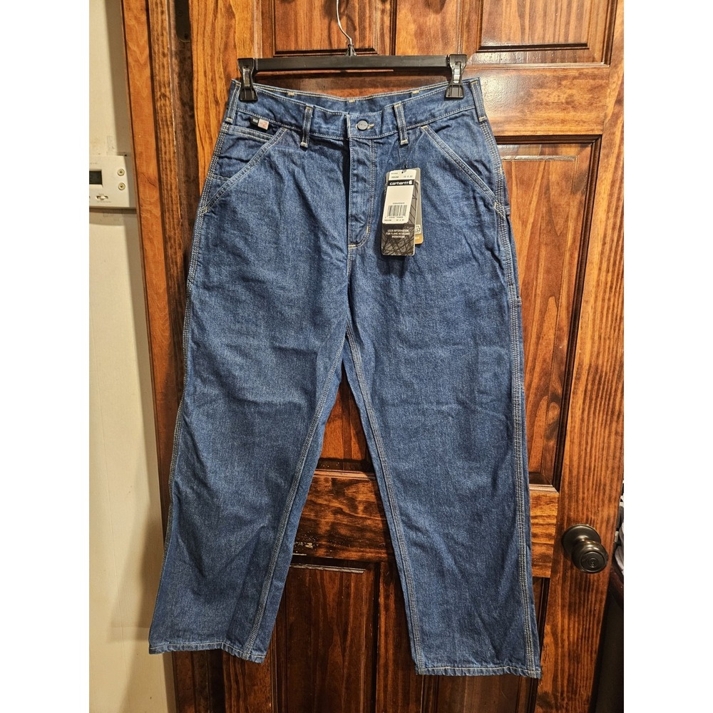 Carhartt Mens FR Flame Resistant CAT 2 Workwear Jeans Blue Denim 32x30 FRB13-DNM